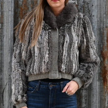 Morris Kaye Grey Rabbit/Fox Jacket
