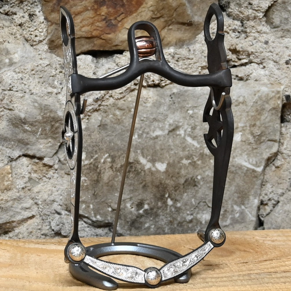 JT Silversmiths Crescent Star bit with silver overlay and SJ MP-03 mouthpiece