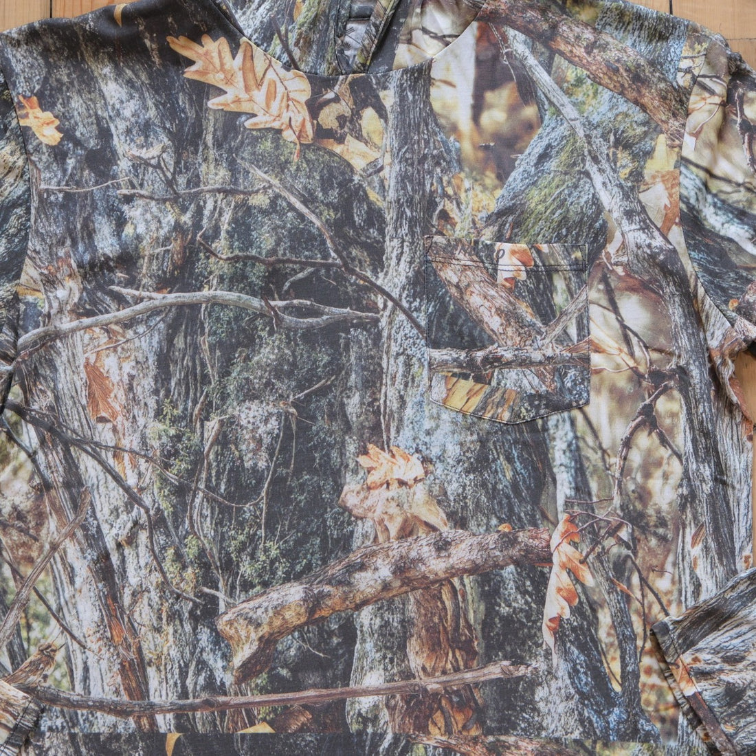 Sendero Yucatan Bamboo Tech Hoodie in Will Tree Camo featuring the crossover hood and soft bamboo fabric.