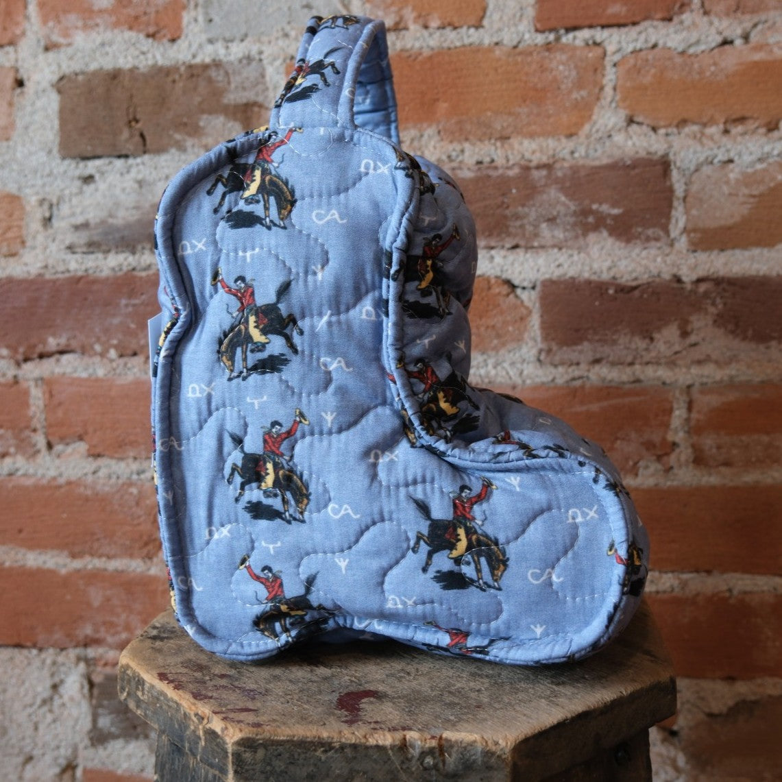 Ida Mae Home - Lazy J Chambray Quilted Baby Boot Bag