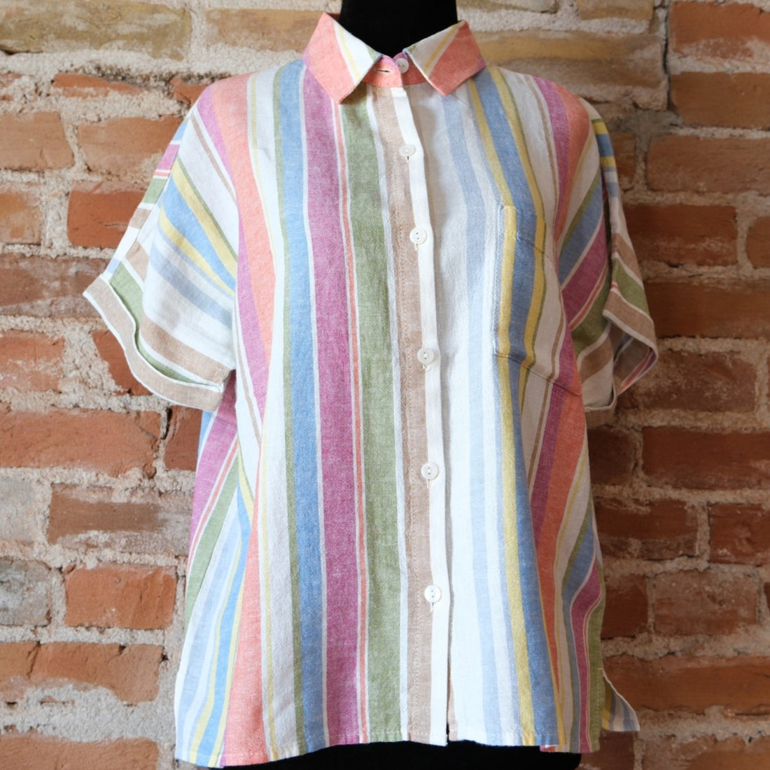 Pendleton Ladies Relaxed One Pocket Shirt - Ivory Multi