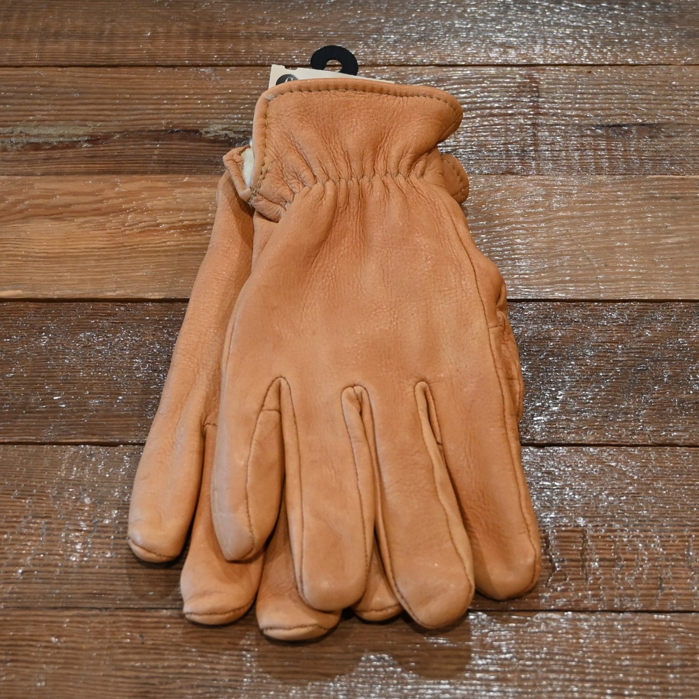 Geier Gloves – Pile-Lined Deerskin Glove in Saddle Brown with Elastic MATL DEER / Glove SIZE 12