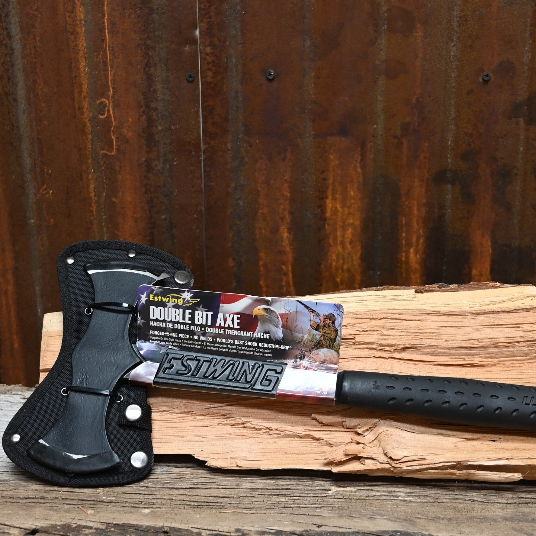 Estwing Black Eagle Double Bit Axe black forged steel two chopping edges