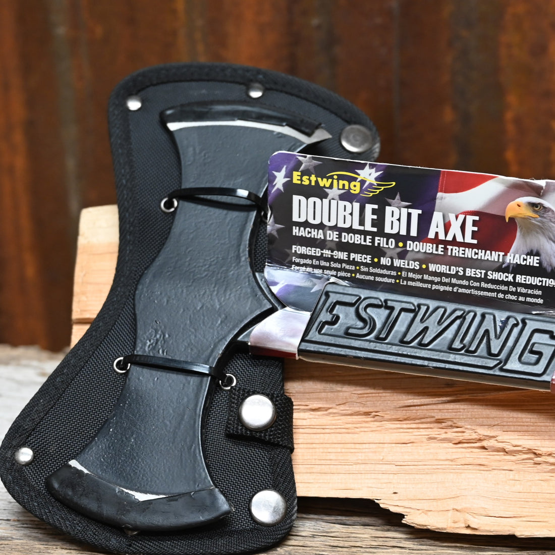 Estwing Black Eagle Double Bit Axe black forged steel two chopping edges
