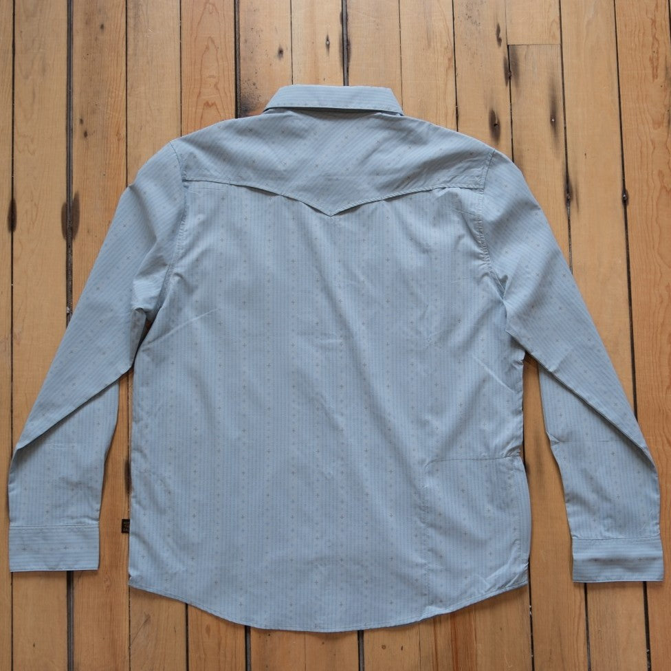 Howler Bros H-Bar-B Tech Longsleeve - Supernova Stripe in Ash Blue