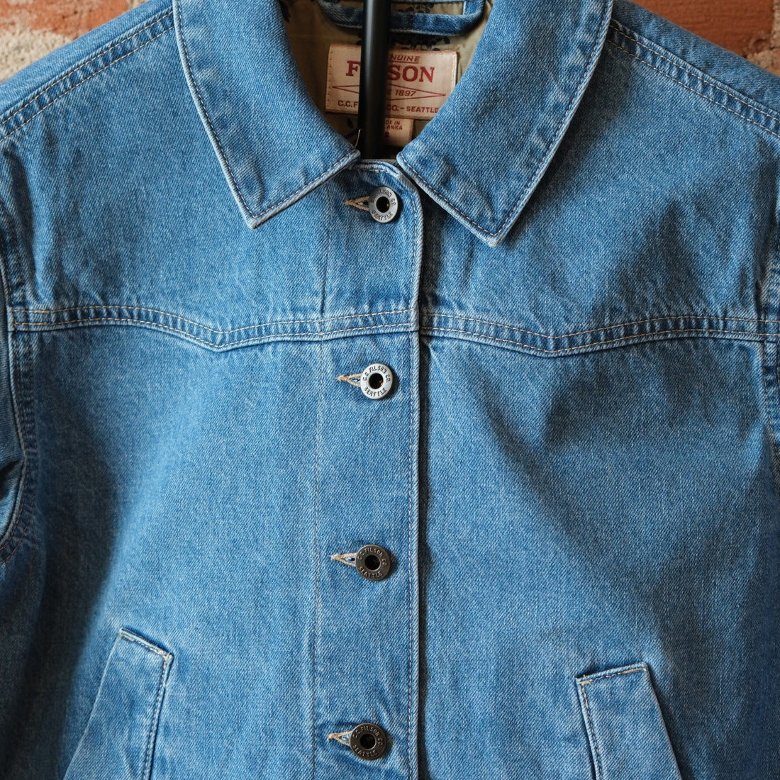 Filson Ladies Western Denim Jacket in Light Indigo.