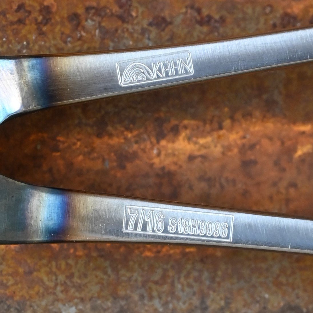 Kahn Forge 16" Square Head Tongs 7/16" in 1040 Tool Steel view of tongs