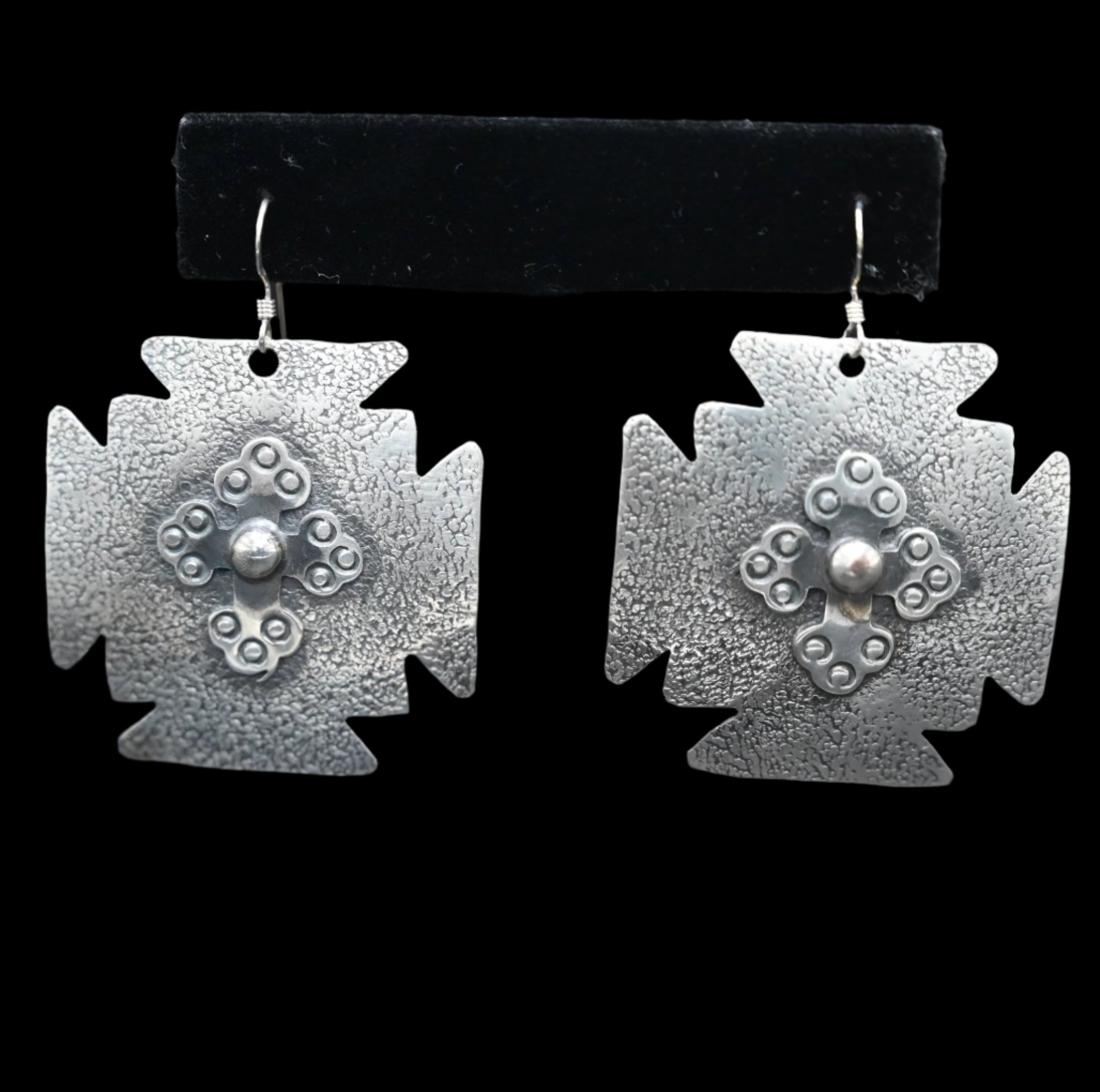 Dangle Cross Sterling Silver Earring