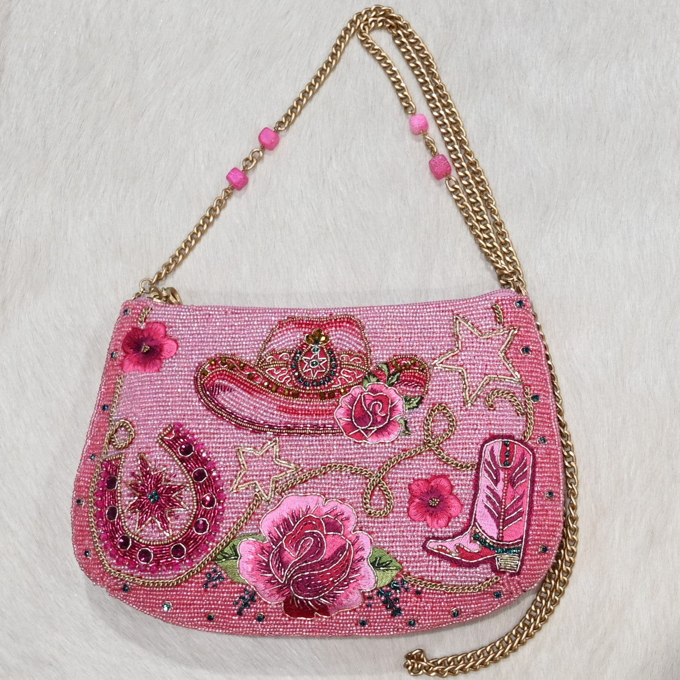 Mary Frances rodeo drive crossbody handbag with beadwork detail