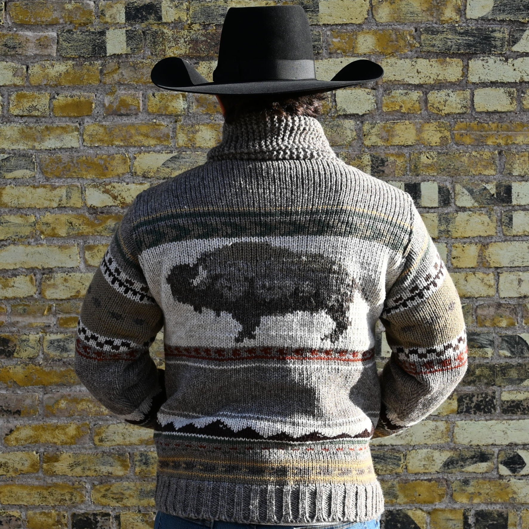 View of back of sweater
