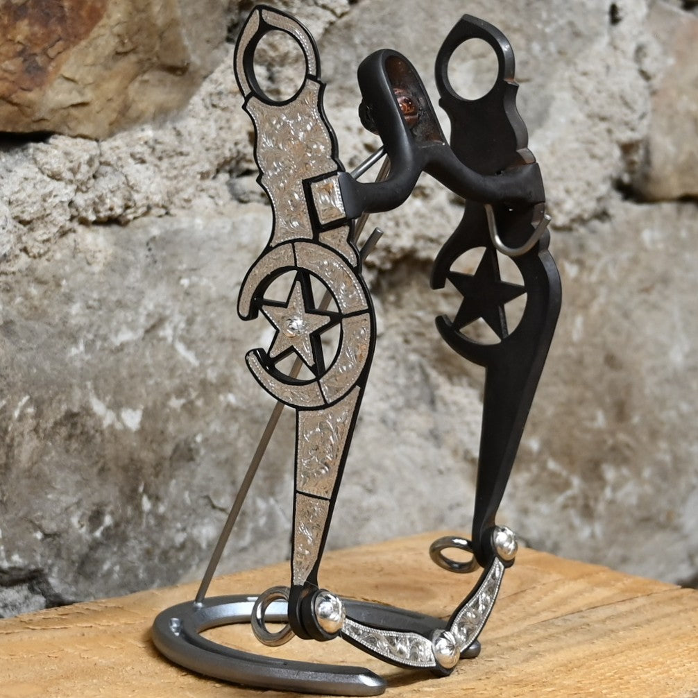 JT Silversmiths Crescent Star bit with silver overlay and SJ MP-03 mouthpiece