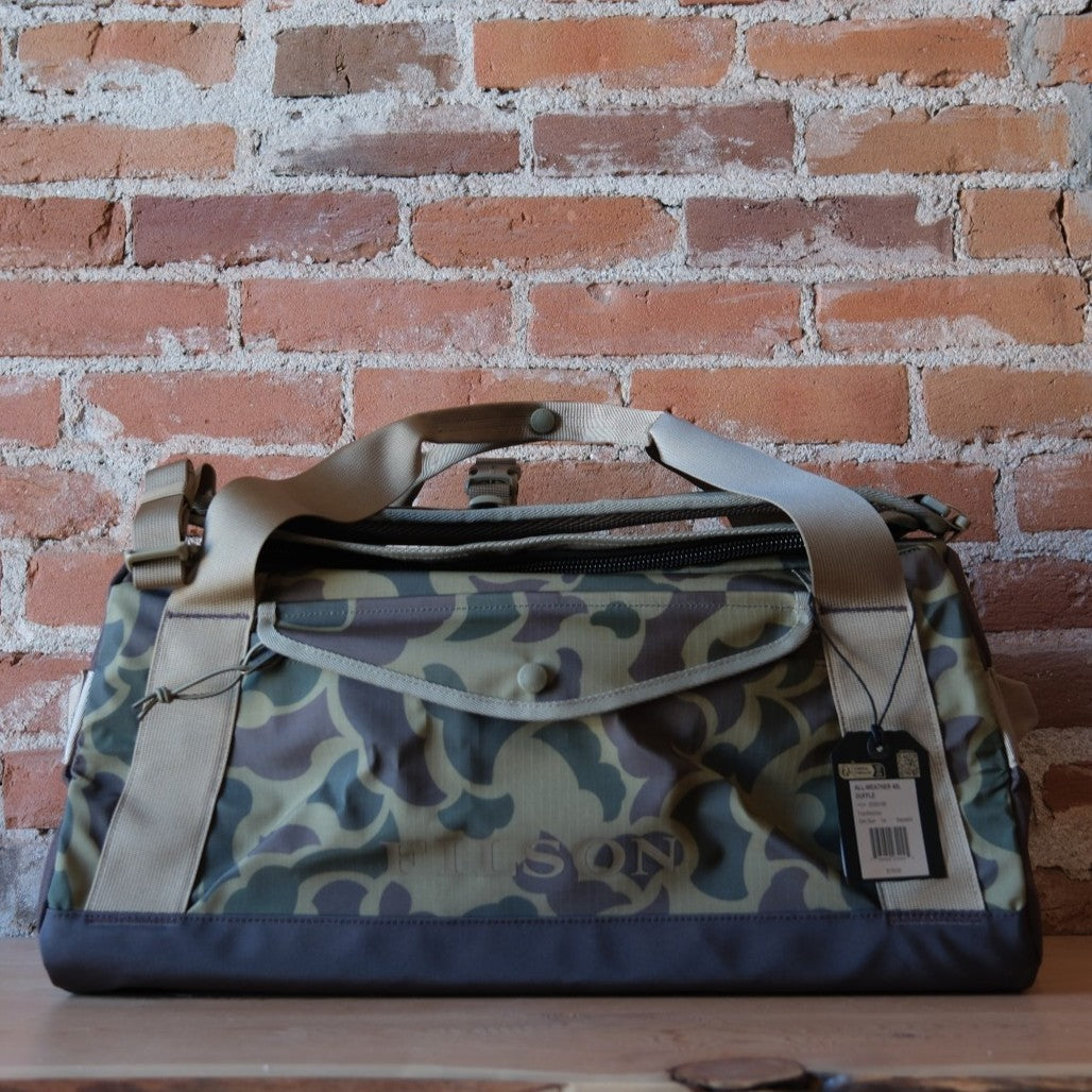 Filson All-Weather 40L Duffle in Tundra Shrub Camo.