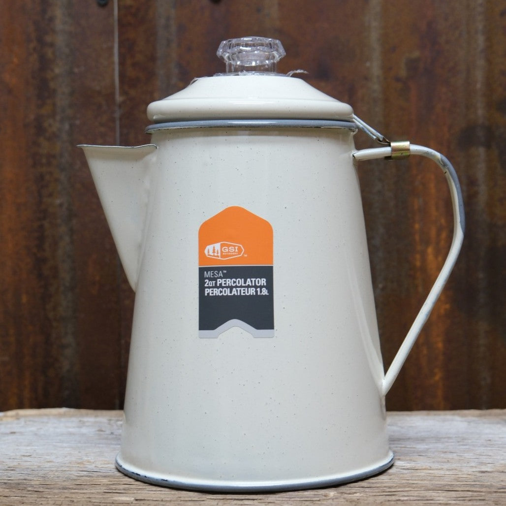 GSI Outdoors Mesa 2 qt. Enamelware Percolator Coffee Pot Cream – Atomic 79