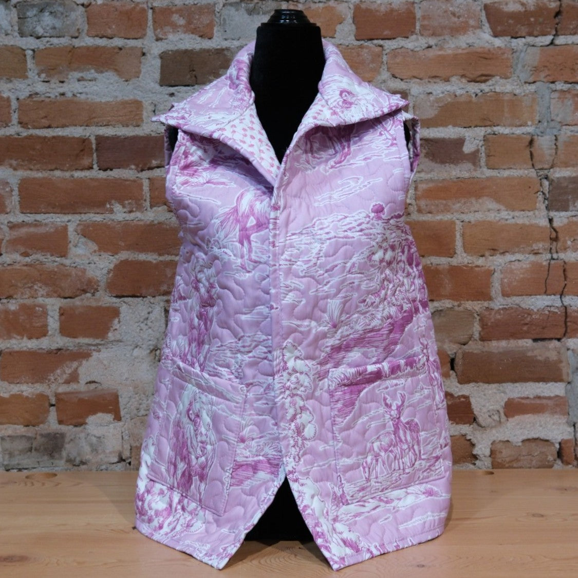 Ida Mae Home - Buffalo Toile Blossom Quilted Ruby Vest