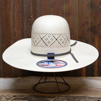 American Hat Co. Tuf Cooper Fancy Vent Straw in Ivory with Steel Band