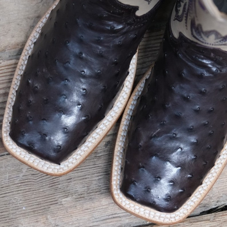 Hyer HARPER 13" - Metallic Bone White Top with Blackberry Purple Ostrich Vamp