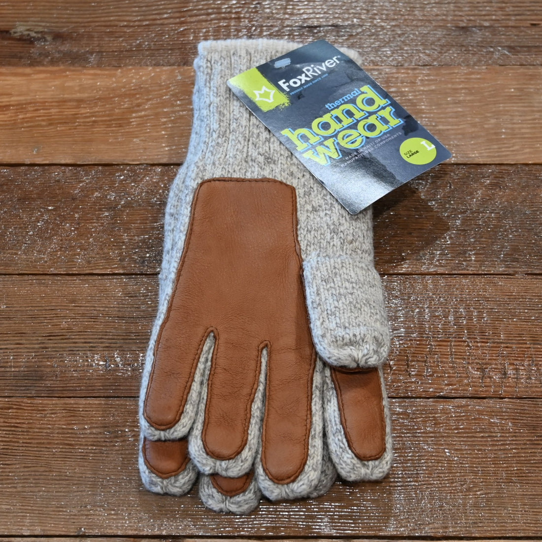 Fox River Brown Tweed 4-Layer Glove in wool-blend fabric with reinforced palms and thermal lining