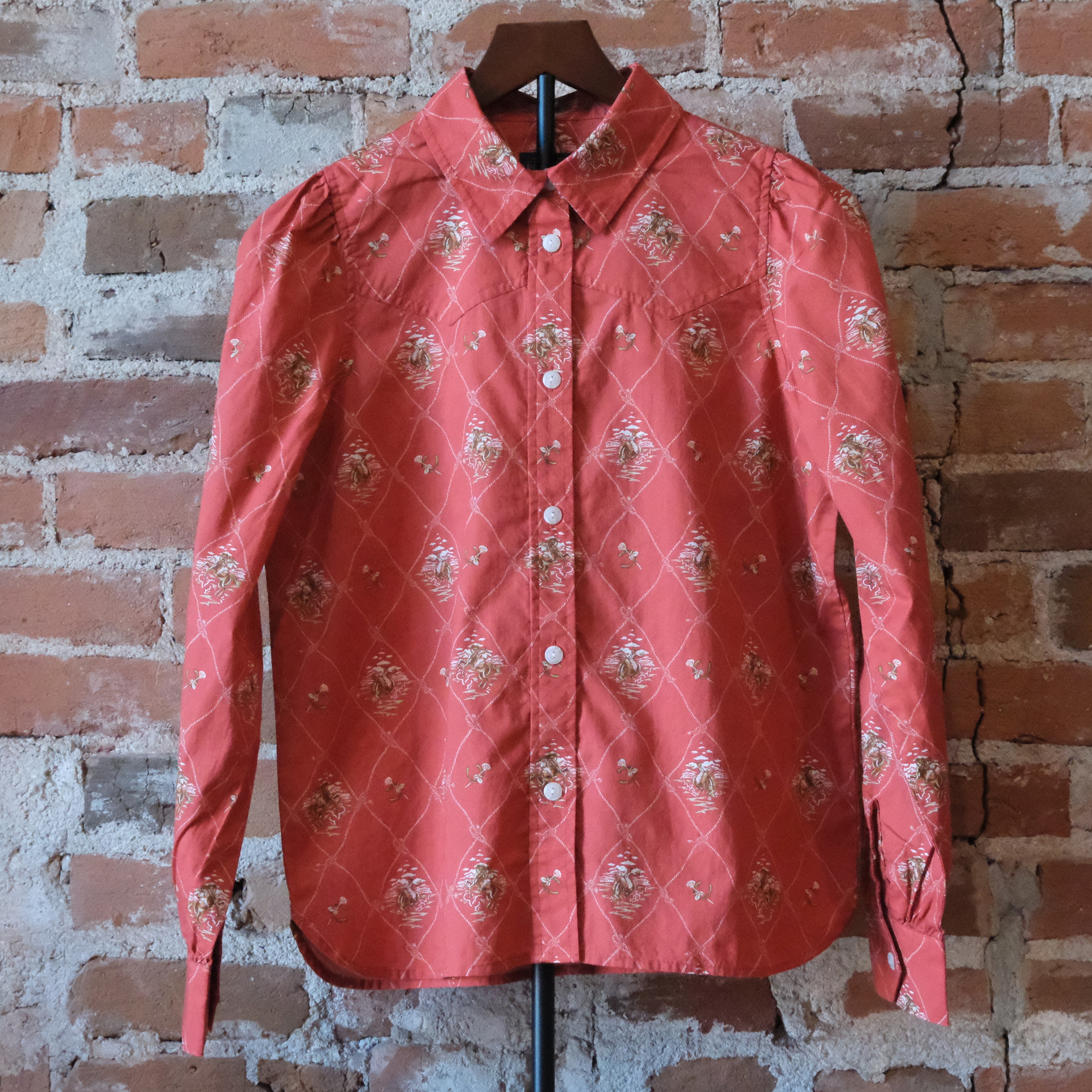 Pendleton Women’s Cowgirl Lattice Winona puff sleeve shirt in soft print