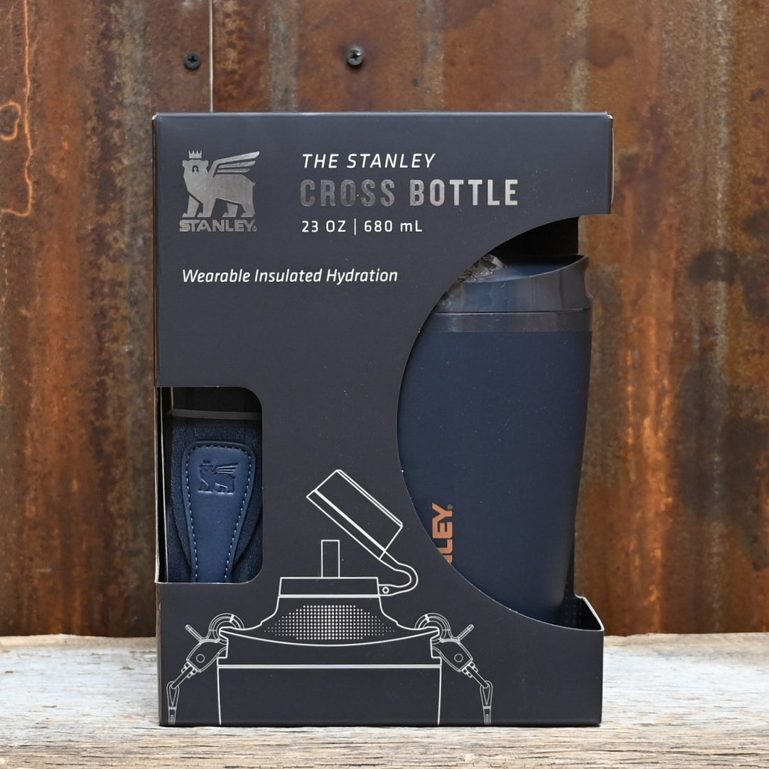 Stanley Cross Bottle 23 oz in Twilight color with strap and straw