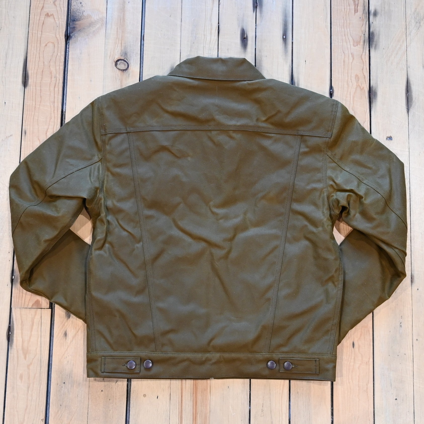 Filson × Wrangler Adventure Jacket in tan, waxed canvas outer with wool lining