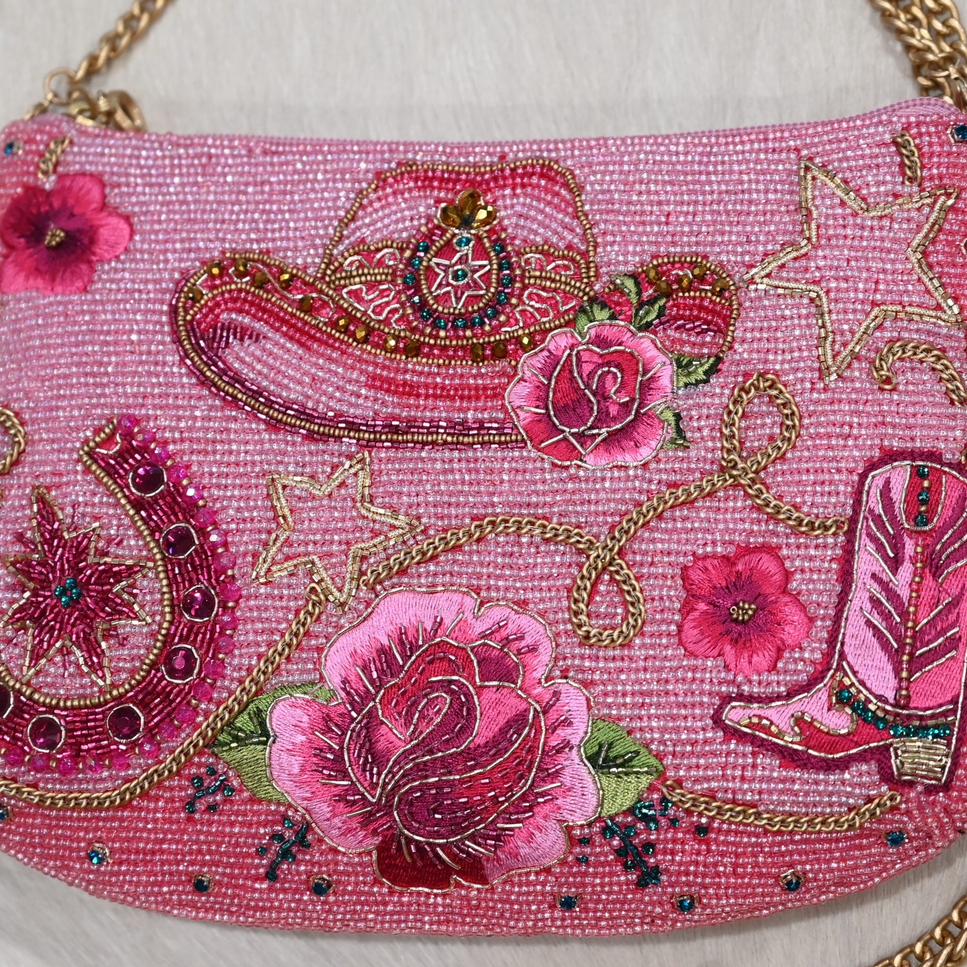 Mary Frances rodeo drive crossbody handbag with beadwork detail