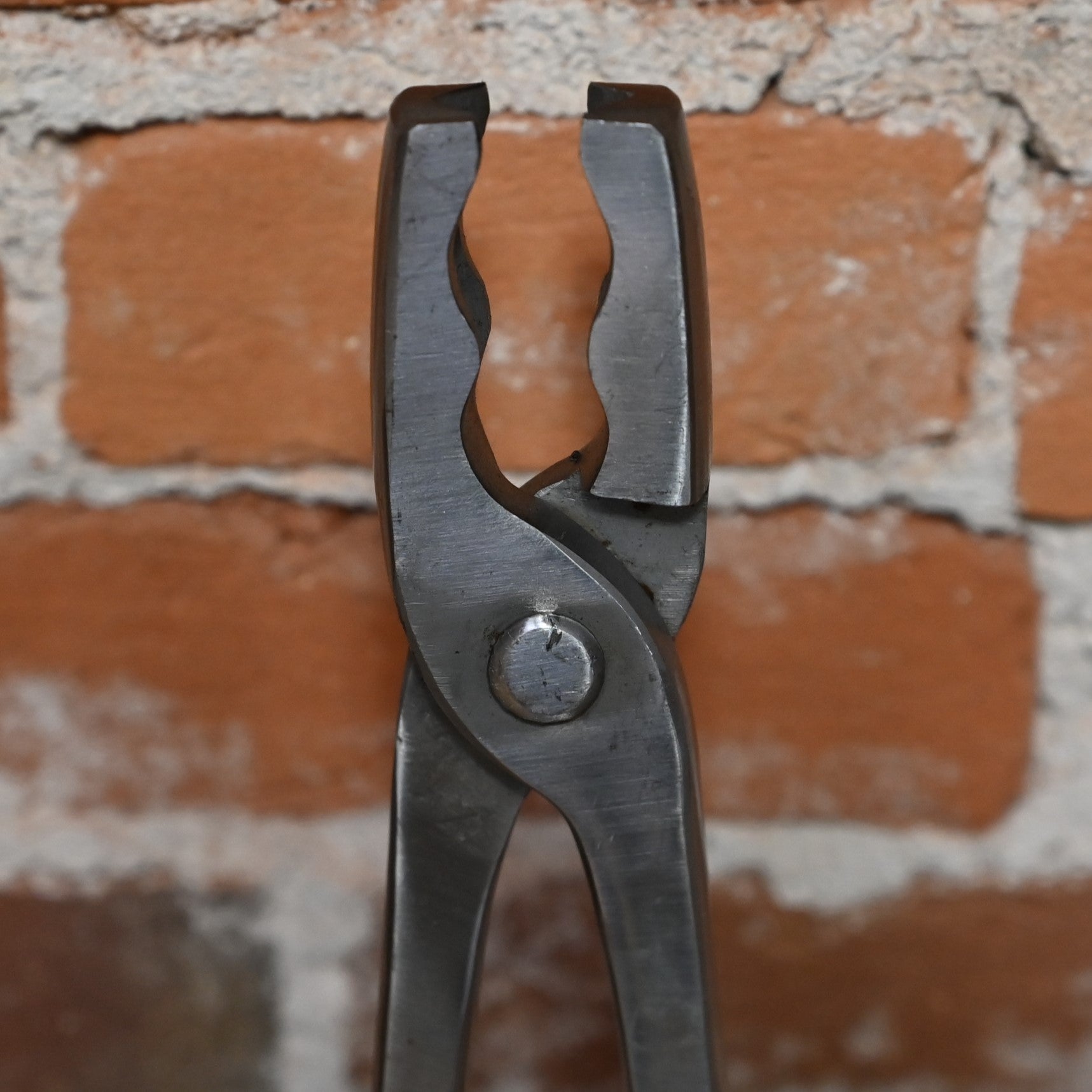 1/2" Universal Wolf Tongs W/Short 12" Handle close up view