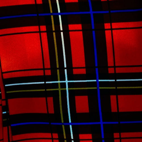 Cowboy Images 36x36 charmeuse wild rag in red plaid pattern