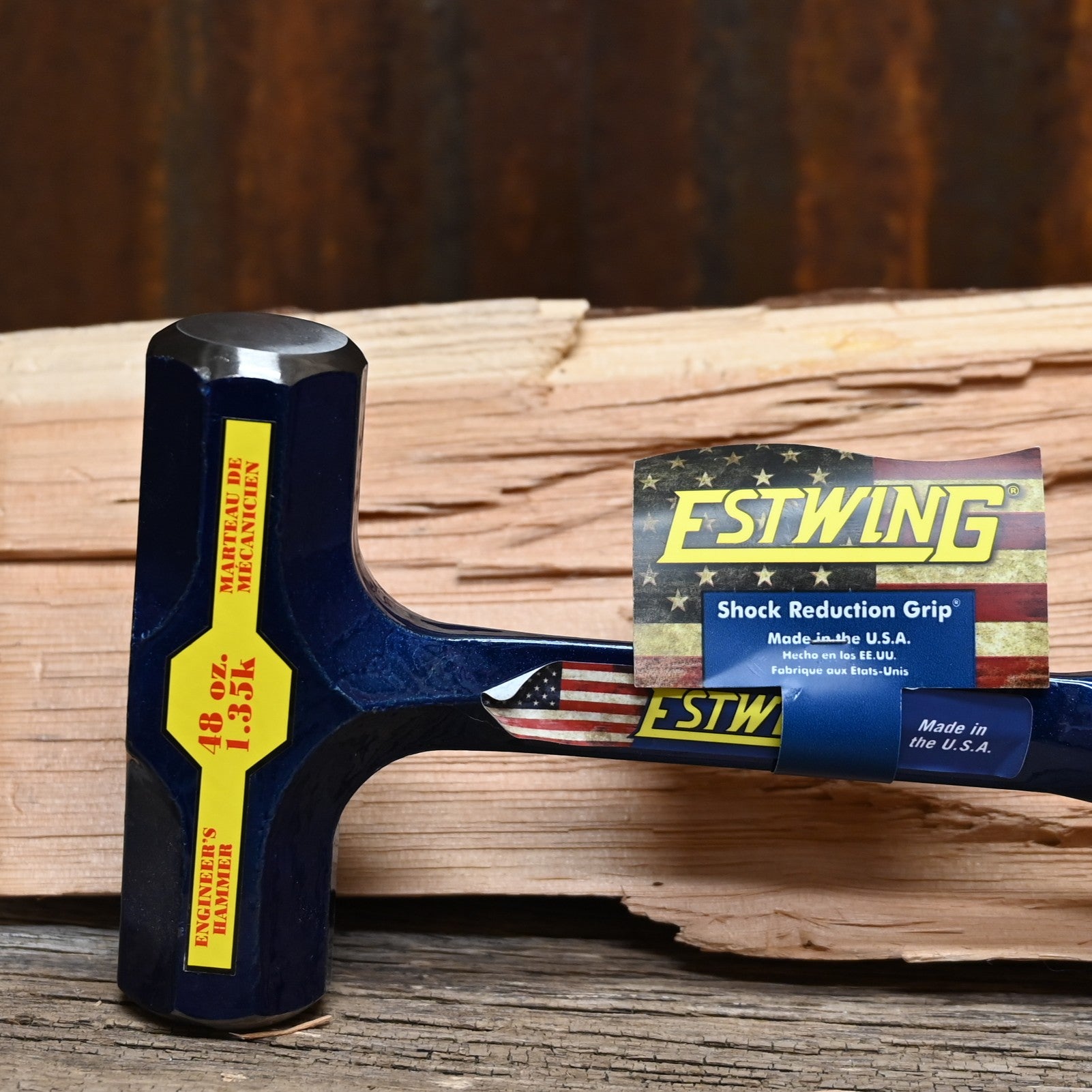 Estwing 48 oz engineer’s hammer one-piece forged steel with shock-reduction grip
