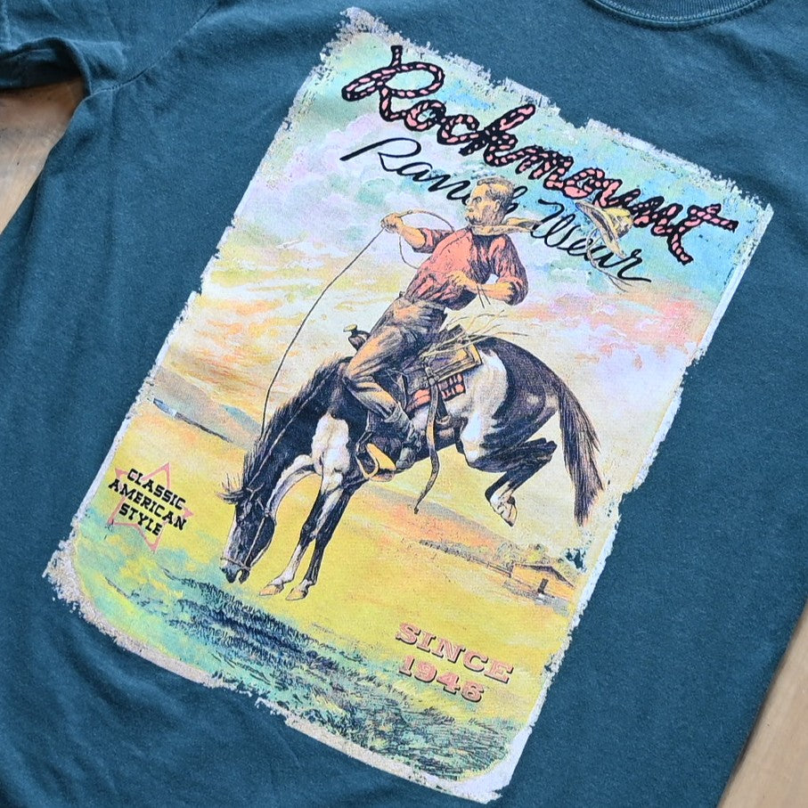 Rockmount men’s vintage bronc graphic t-shirt in teal