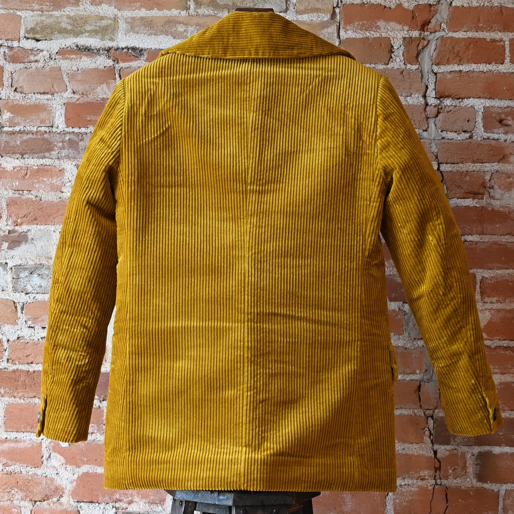 RYAN Originals Gold Corduroy Coat in golden Italian corduroy with blanket lining and horn buttons