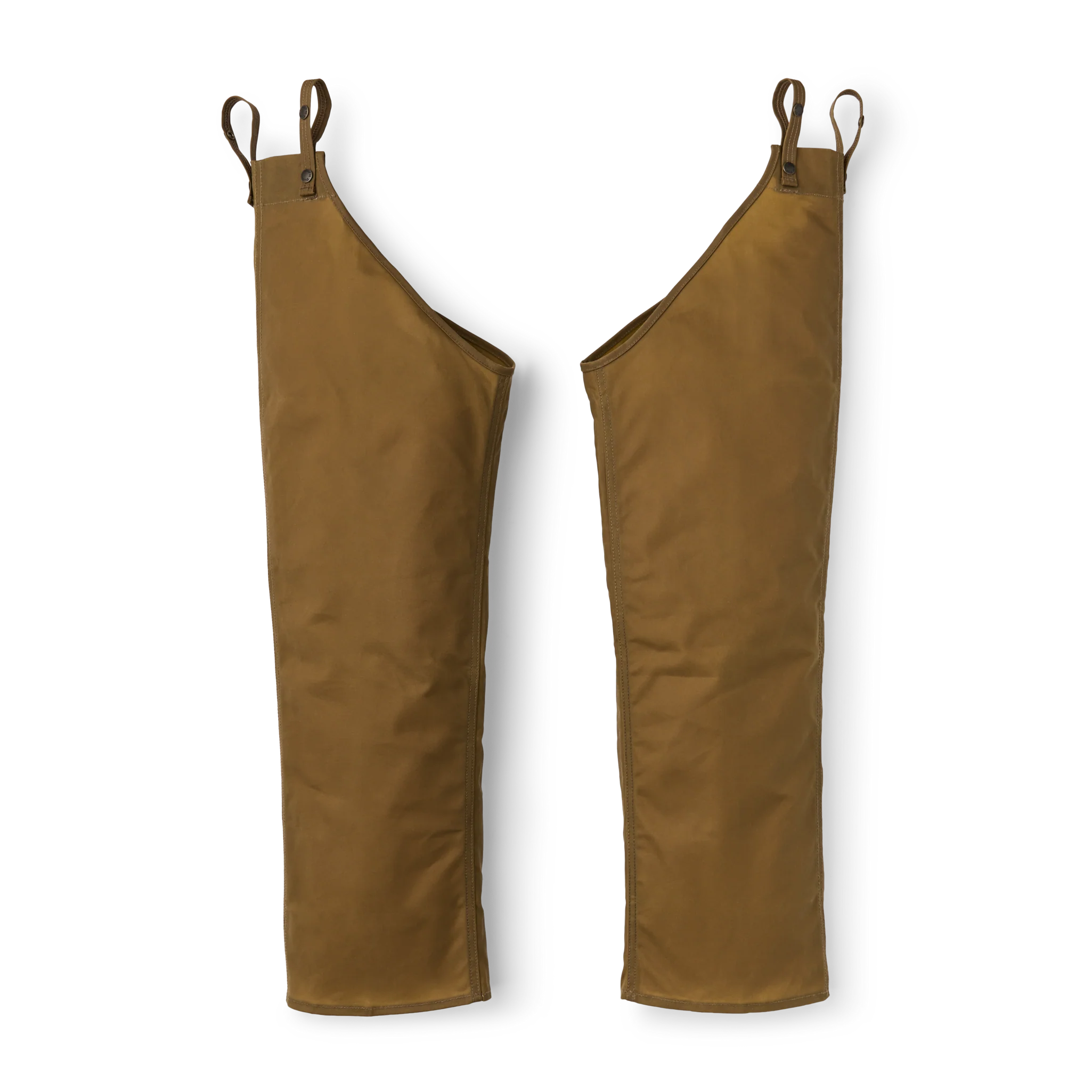 Filson Single Tin Chaps Dark Tan Long oil-finish protective work chaps