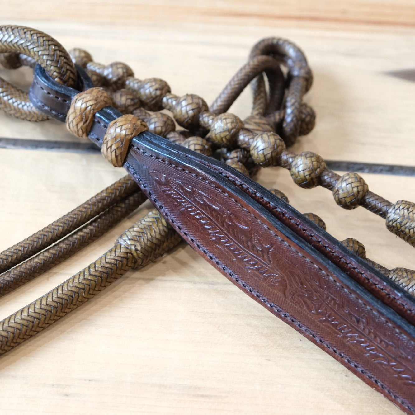 Traditional Rawhide 30 Plait 102" Romel Reins in Honey