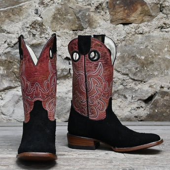 Hondo 11" Cowboy Boot – Red Crater Top with Black Roughout Vamp