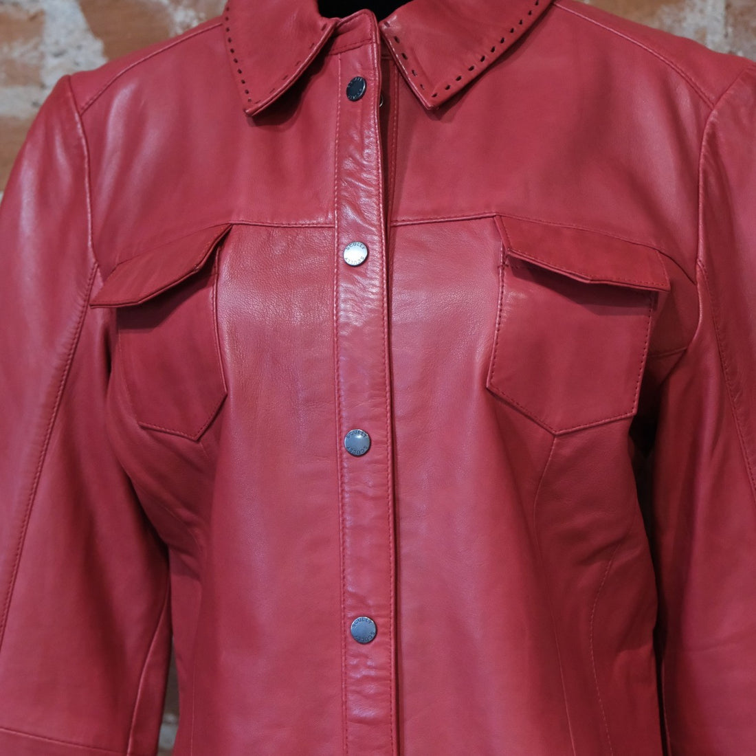 Scully Leather Red Lamb Shirt Style Jacket