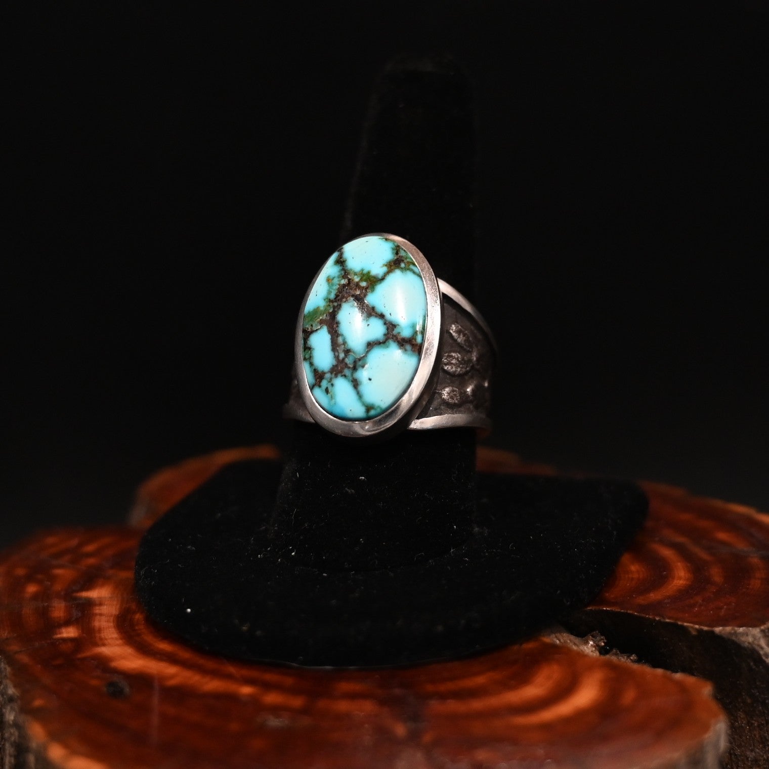 Sunwest Silver Kingman Turquoise Ring Size 10
