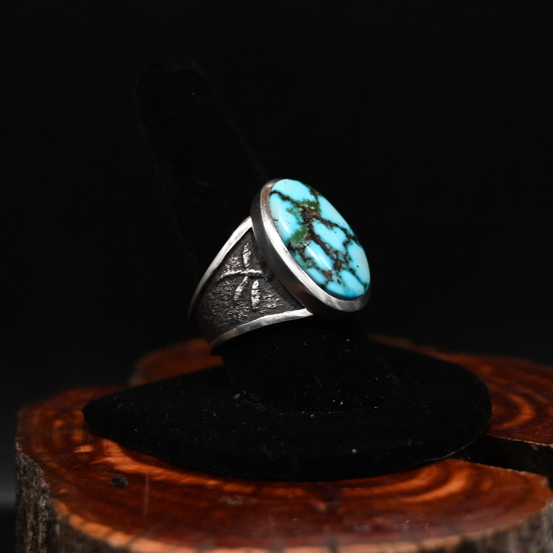 Sunwest Silver Kingman Turquoise Ring Size 10