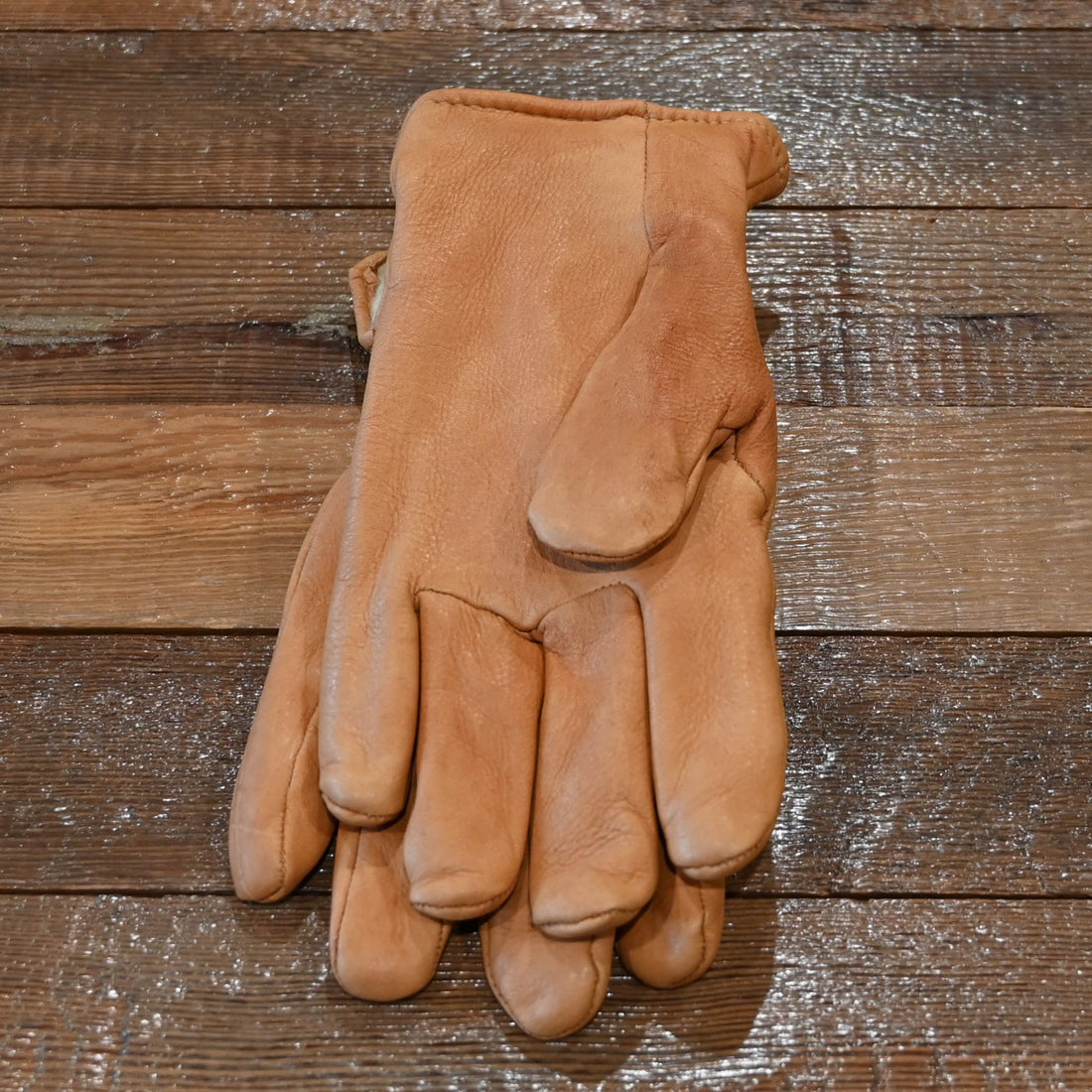 Geier Gloves saddle brown pile-lined deerskin glove with elastic back