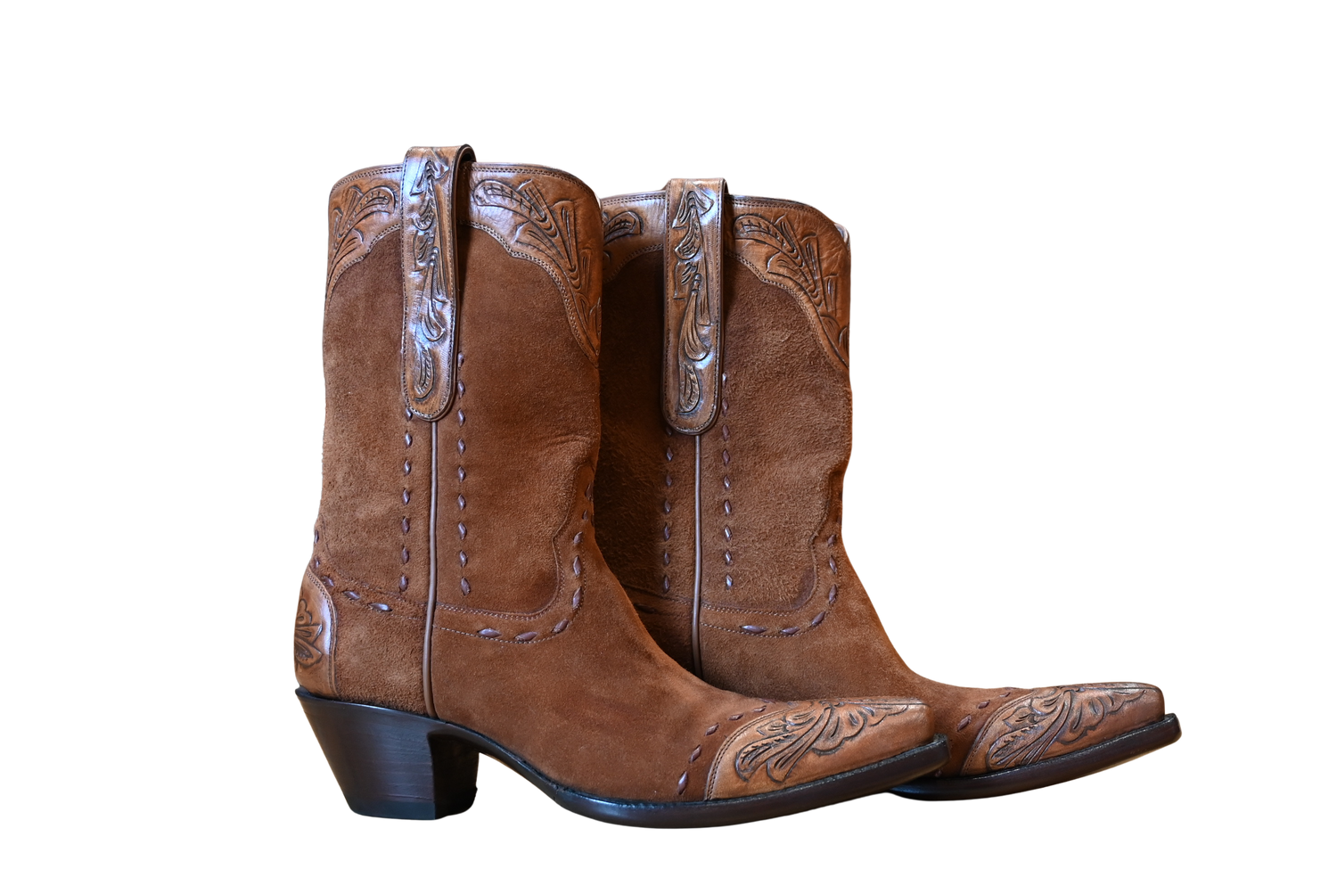 Stallion Suede Cognac Boots at Atomic 79