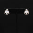 Peyote Bird white opal earrings in .925 sterling silver with peyote bird motif