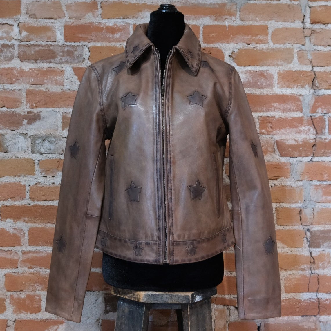 Scully Leather Star Applique Leather Jacket