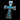 J. Alexander Rustic Silver Stamped Large Cross with Turquoise