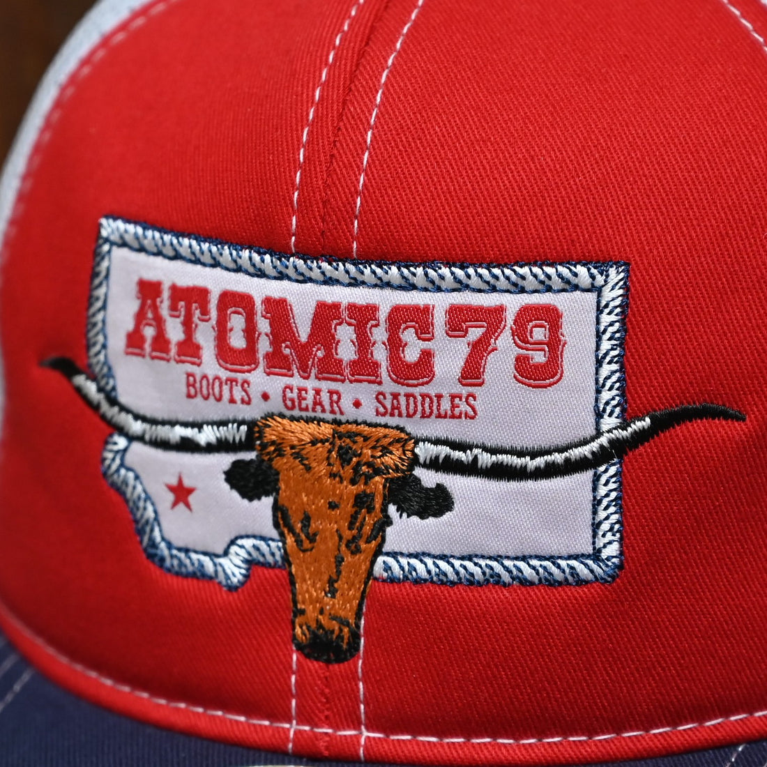 Atomic 79 Logo Mesh Cap - Red/White/Blue