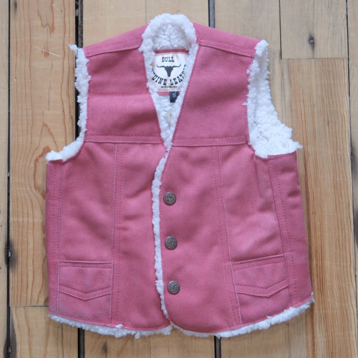 SouthBay Kids Fleece Lined Leather Vest - Pink