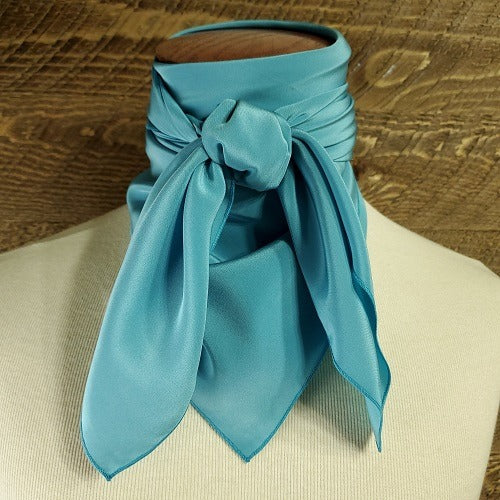 Cowboy Images Charmeuse Solid Turquoise Wild Rag