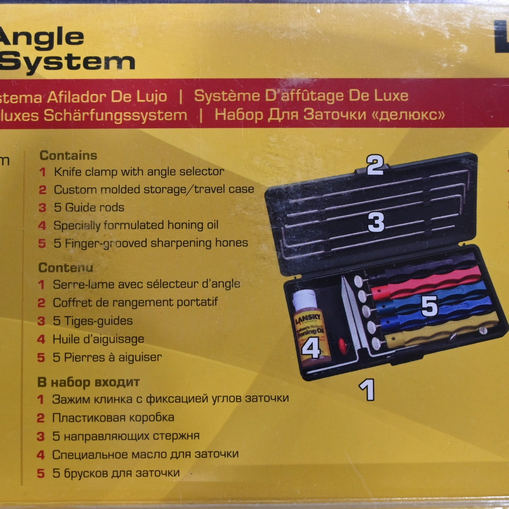 Lansky Deluxe 5-Stone Sharpening System 2025 with guided clamp and case