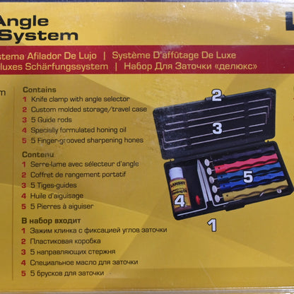 Lansky Deluxe 5-Stone Sharpening System 2025 with guided clamp and case