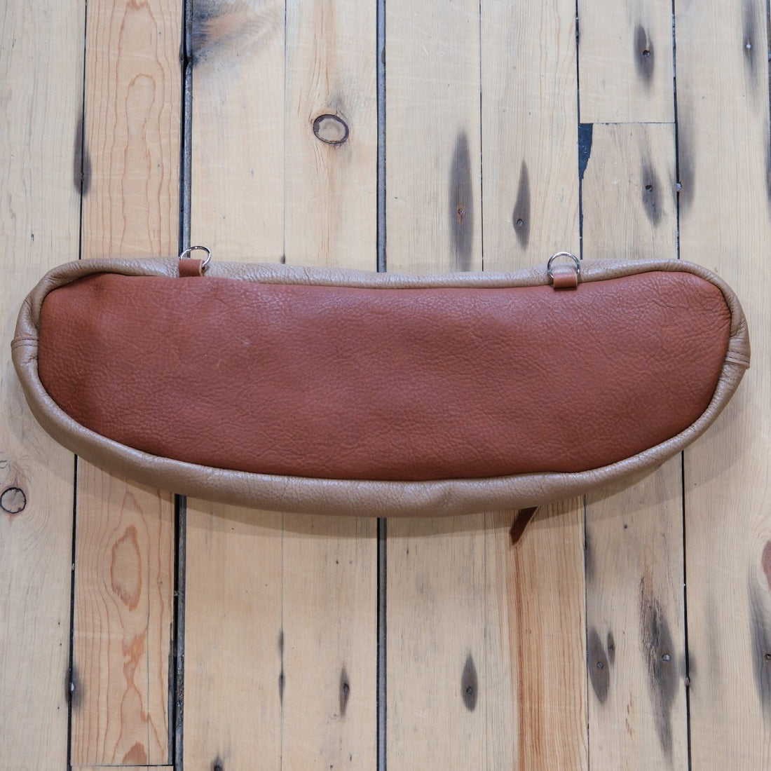 K Bar J Leather Cantle Bag in Taupe and Brown
