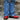 View of Hondo 13" cowboy boot with red cowhide top, red shoulder vamp, and medium square toe