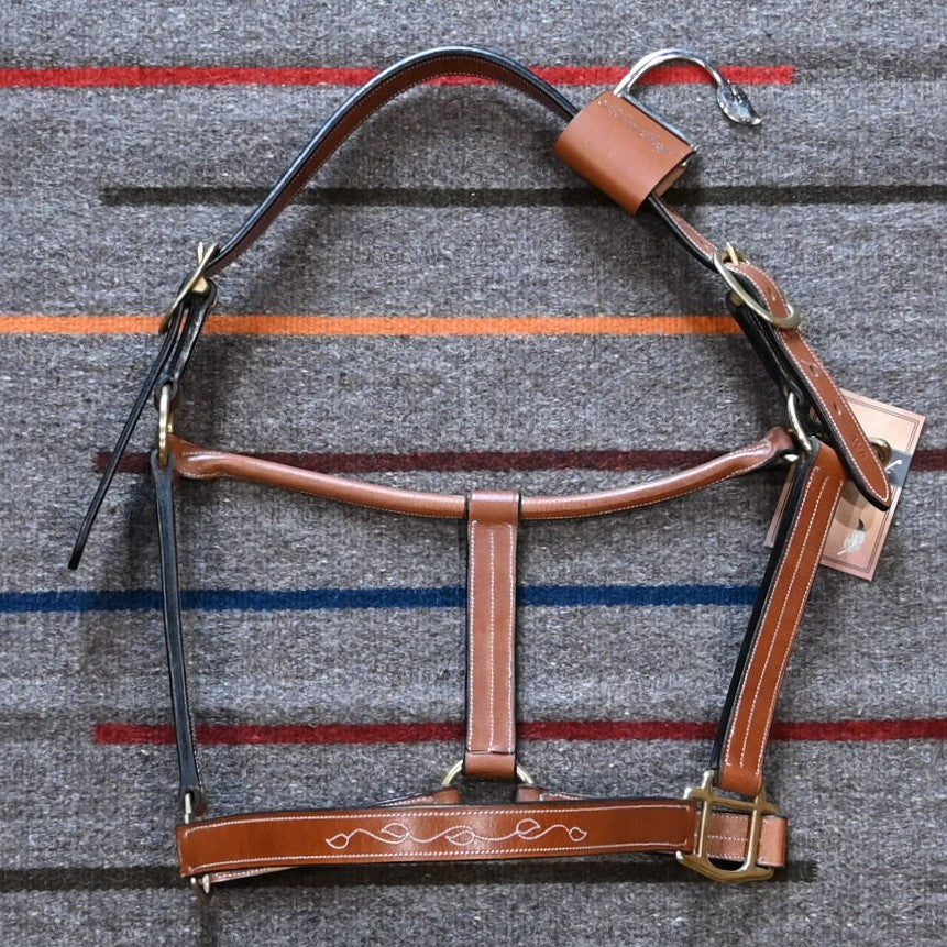 Toklat Silverleaf Fancy Halter in Golden Oak leather, size large