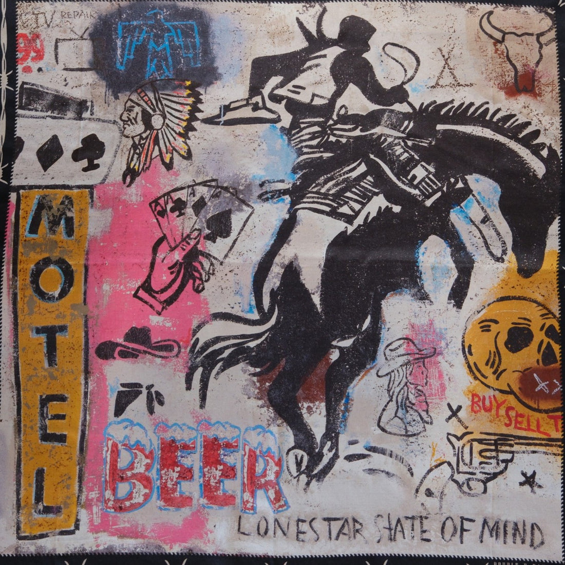 Double D Ranch Cowboy Graffiti Scarf